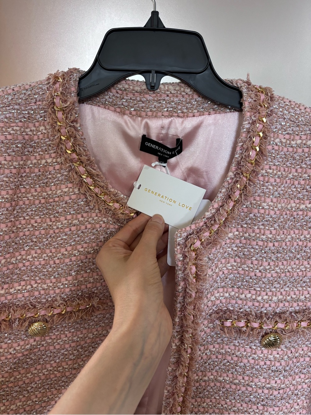 Generation Love Pink Tweed Jacket with Trim - Picture 2 of 5